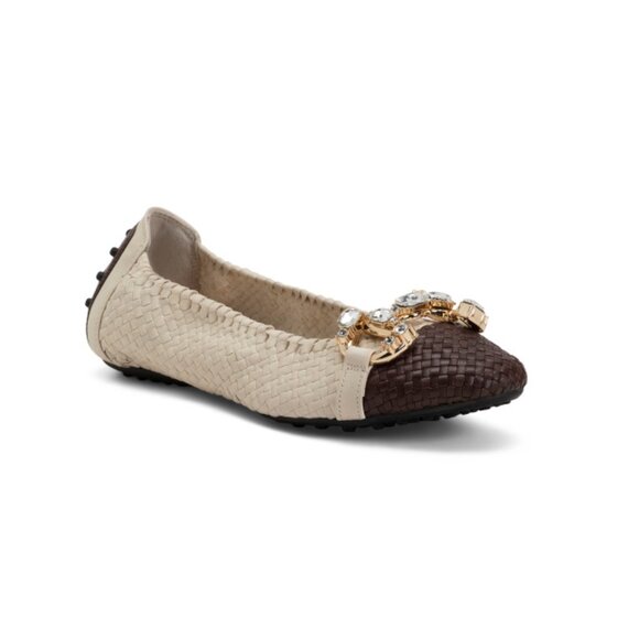 PONS QUINTANASpain Leather Hand Braided Pilar Ballerina Flats With